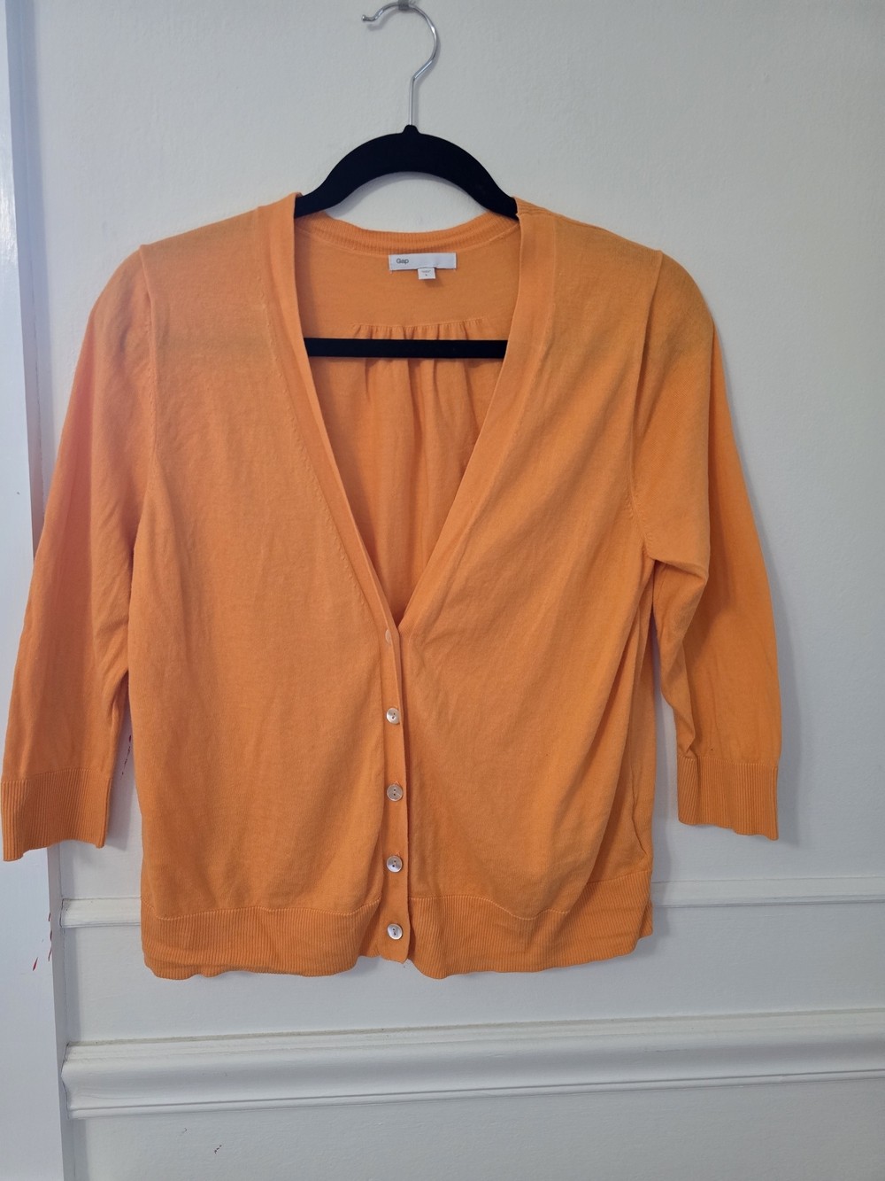 Gap 100% Cotton Women's Orange Button-Front Cardigan Sweater